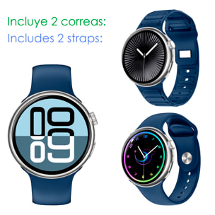 Smartwatch Z12 Pro con monitor cardiaco avanzato, O2, termometro. Molteplici modalità sportive. Doppia cinghia.