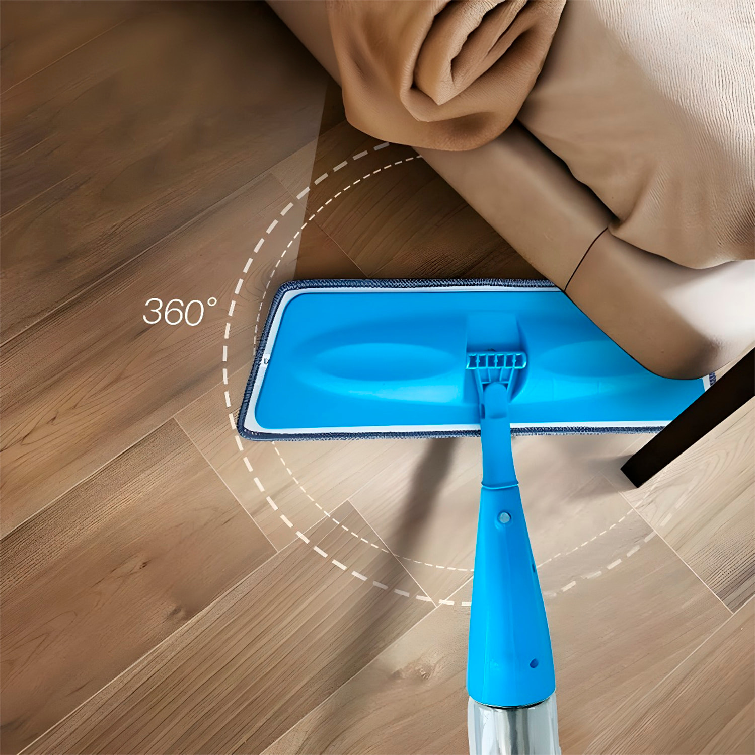 Mopa con depósito de líquido y cabezal giratorio 360º.