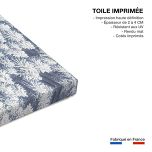 Tableau foret bleue de neige blanche  Toile imprimée
