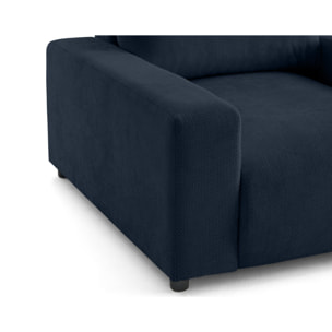 Pivoine - fauteuil en velours texturé - Bleu