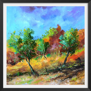 Affiche  trio vert Affiche + cadre en bois - Noir