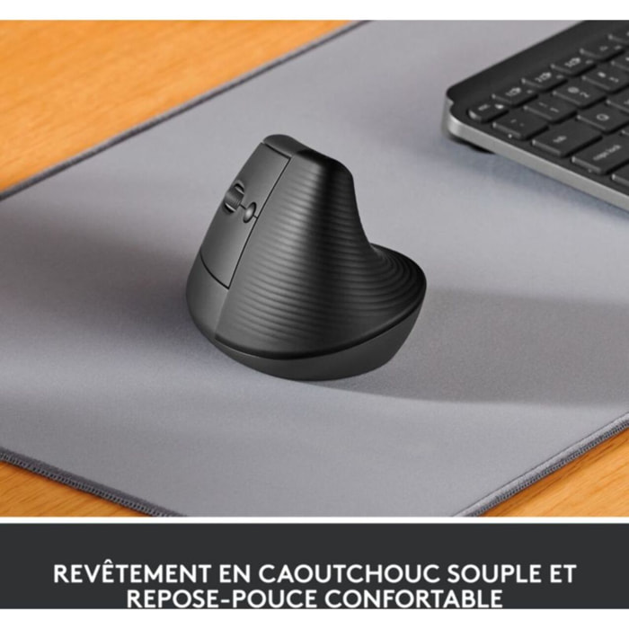 Souris sans fil LOGITECH Lift Ergonomique Gaucher Silencieuse