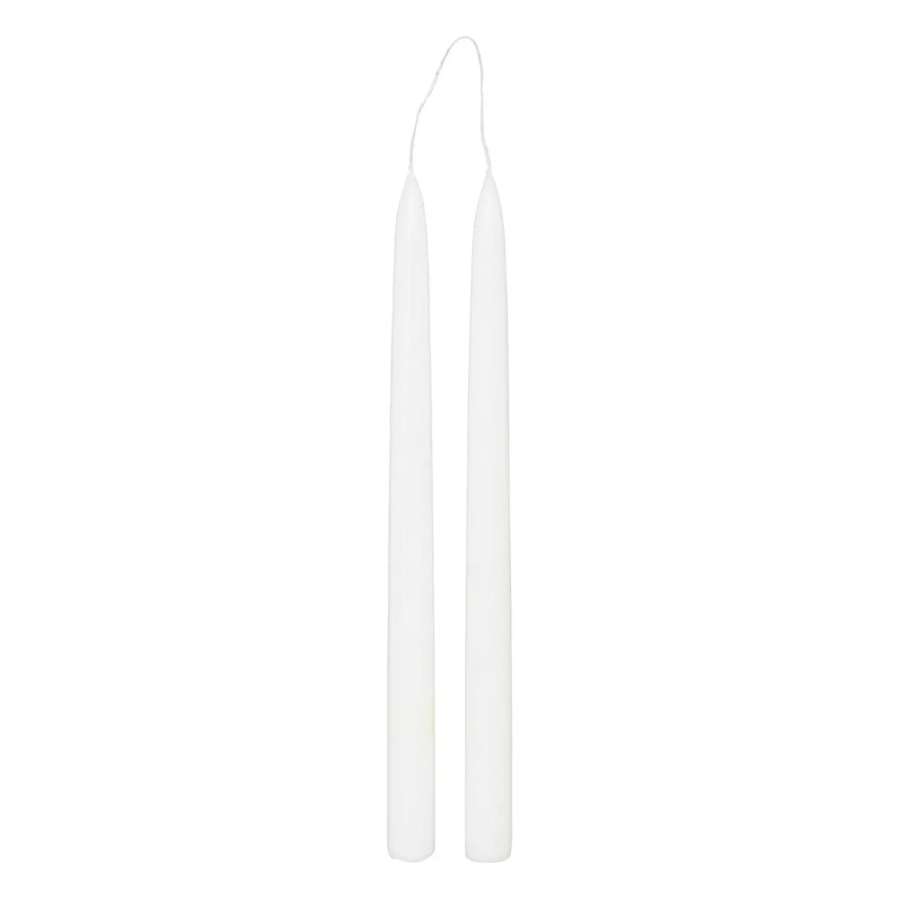 Lot de 2 bougies bâtons "Hugo" H30cm blanc