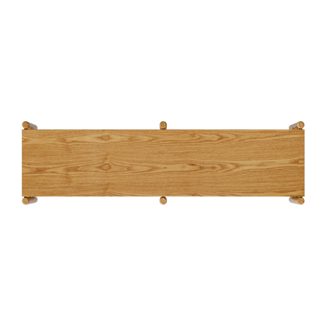 Etagère en bois d'hévéa massif, 2 étagères - Emel
