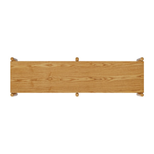 Etagère en bois d'hévéa massif, 2 étagères - Emel