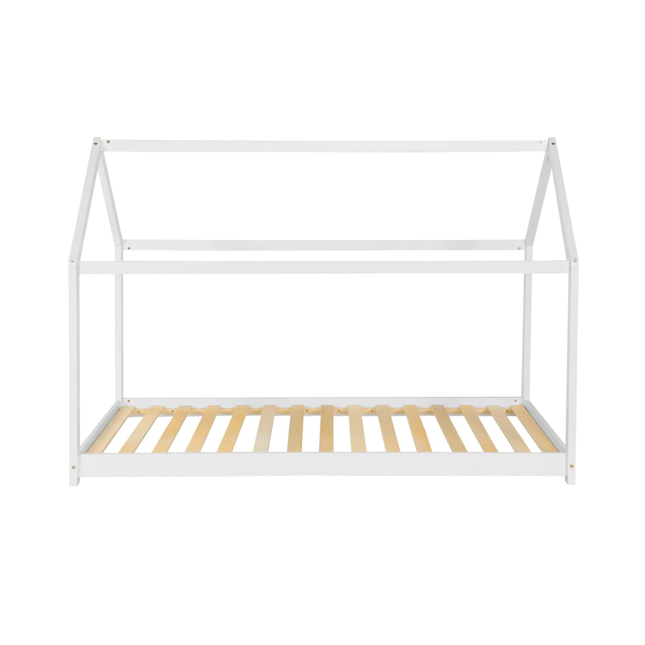 Lit cabane enfant 90 x 190cm pin naturel sommier inclus TOBIAS