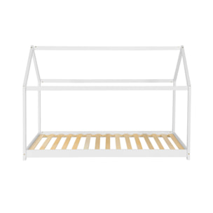 Lit cabane enfant 90 x 190cm pin naturel sommier inclus TOBIAS