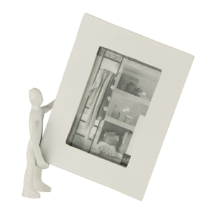 Cadre photo J-Line - cadre photo avec figure - aluminium - blanc - petit