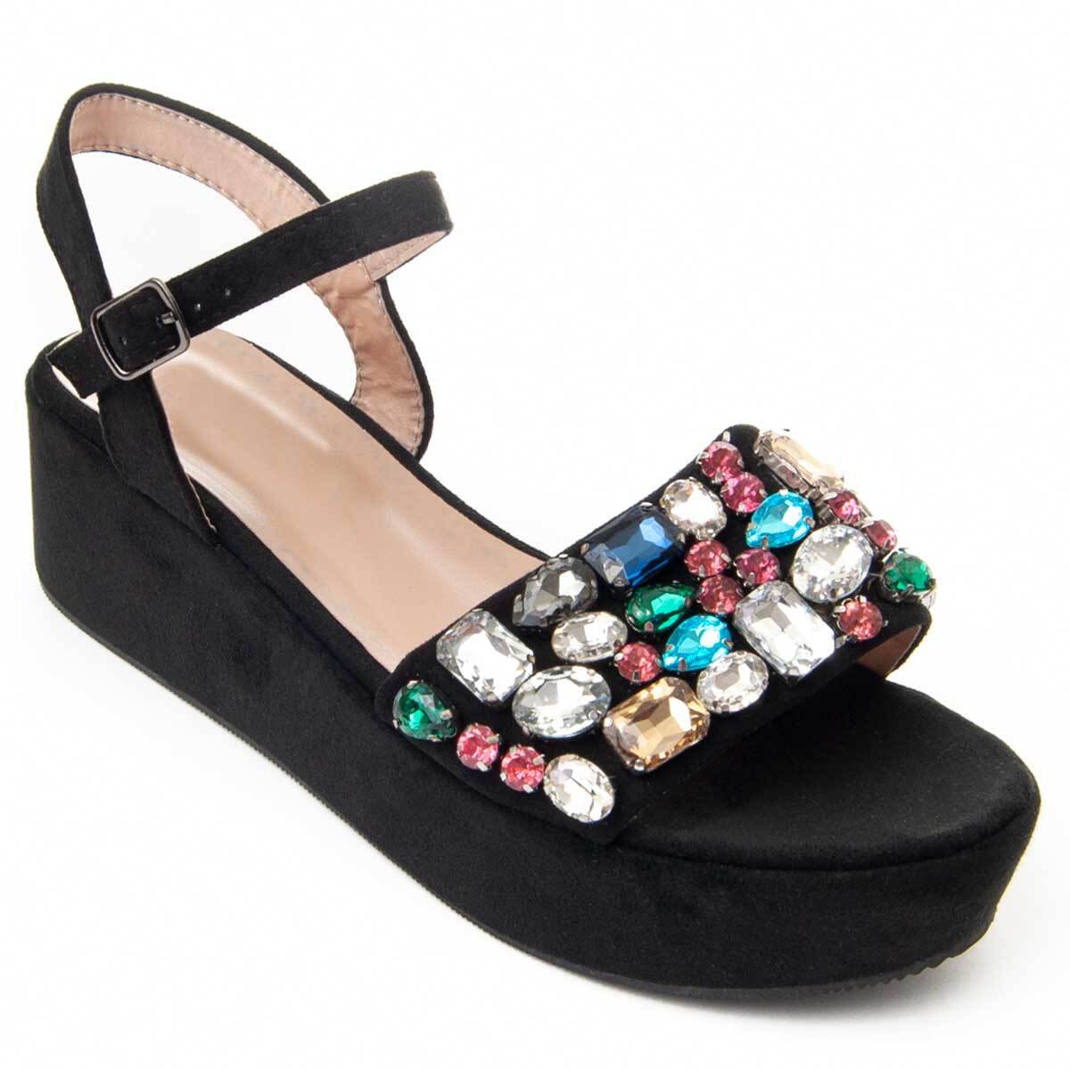 Sandalia con plataforma 4 cm negro