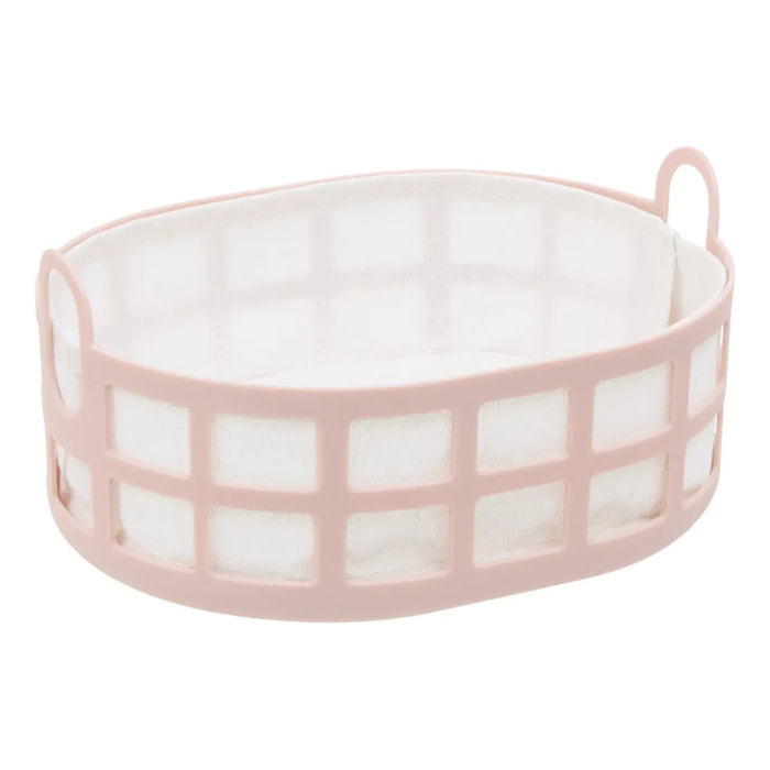 Corbeille à pain Poly ovale L.24cm rose