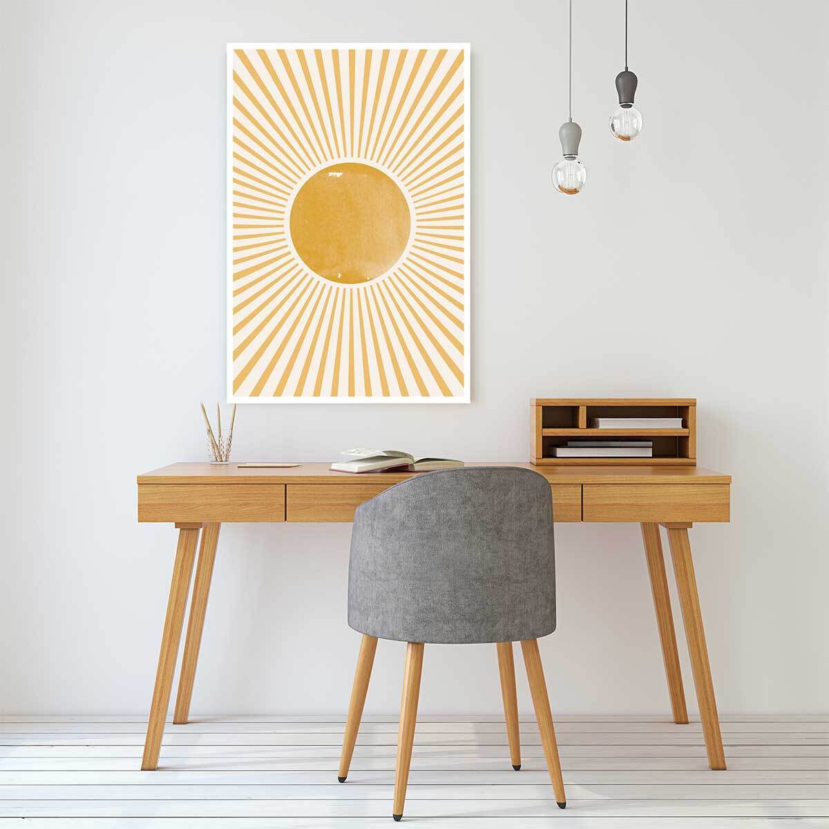 Tableau abstraite boho sun  Toile imprimée