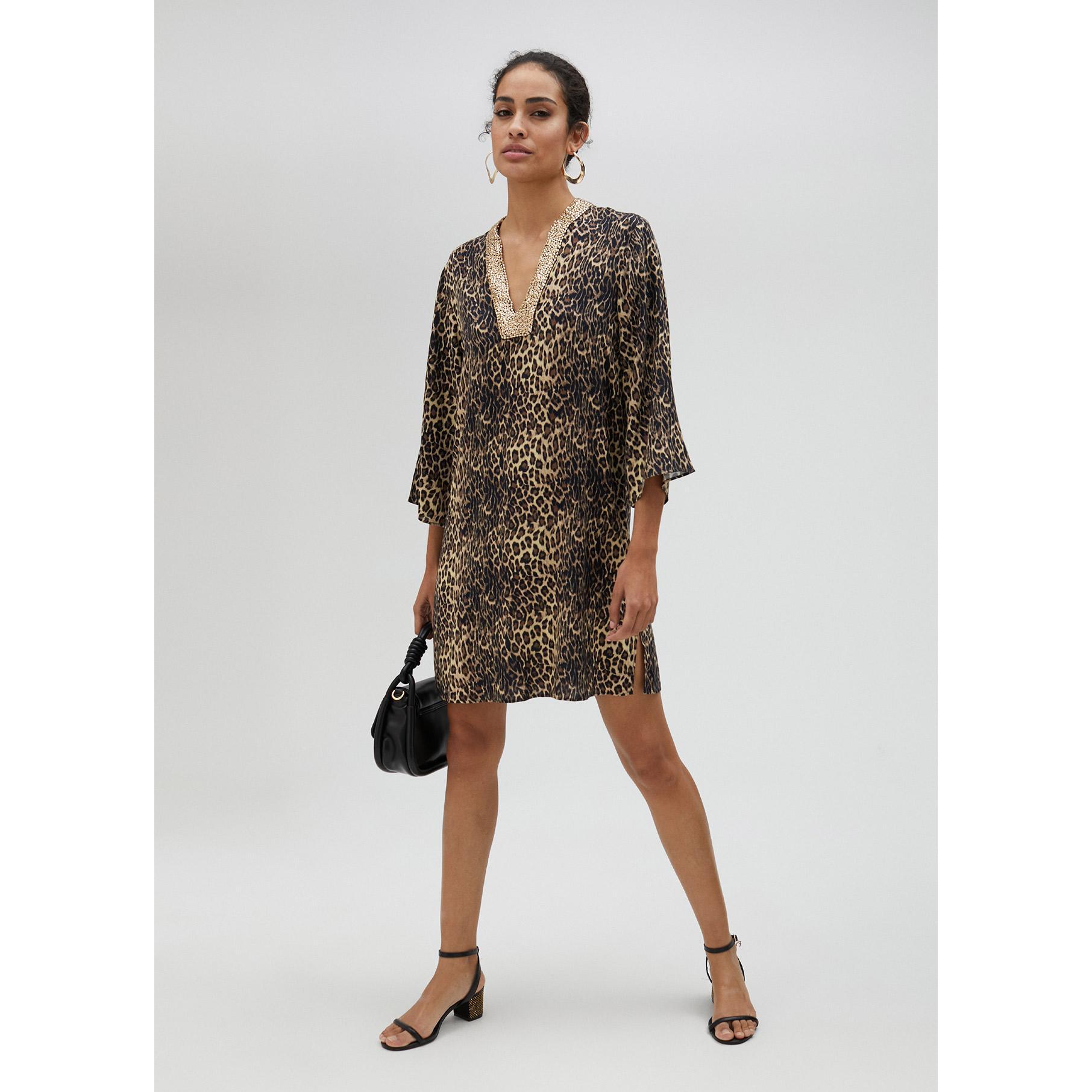 Kurta vestito corto stampa animalier