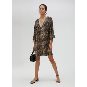 Kurta vestito corto stampa animalier