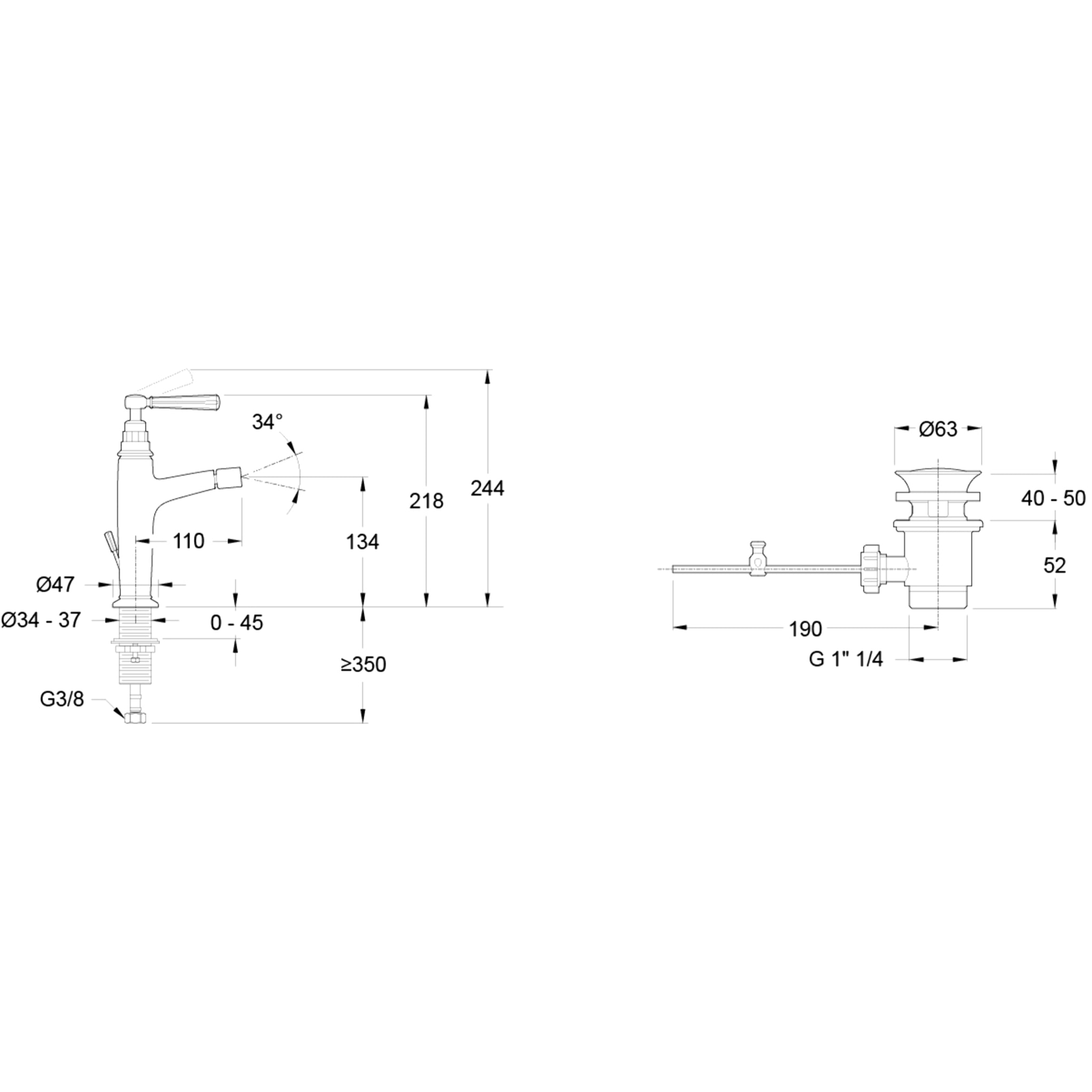 - Mitigeur bidet Cleo - Chrome