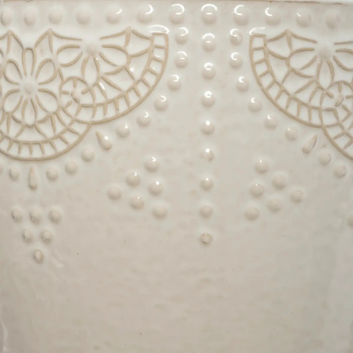 Set de 3 pots "Bijoux" blanc D20/25/30cm