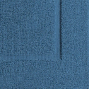 Tapis de bain pur coton 850 g/m² uni bleu Vitae denim