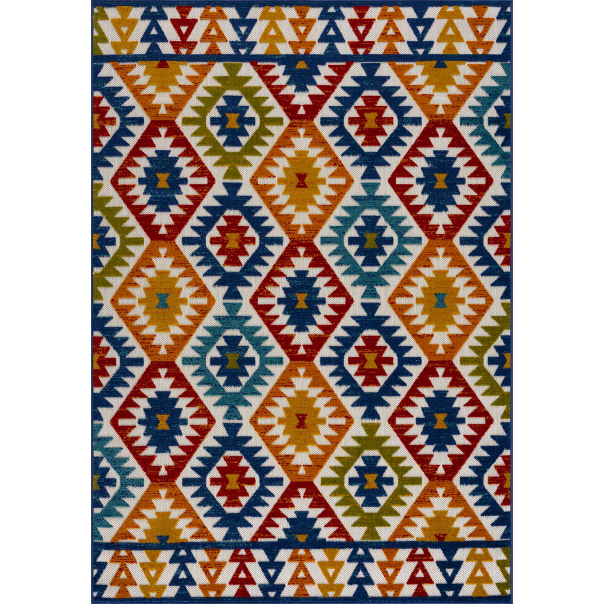 Cabana - Tapis d'extérieur multicolore avec motif à relief