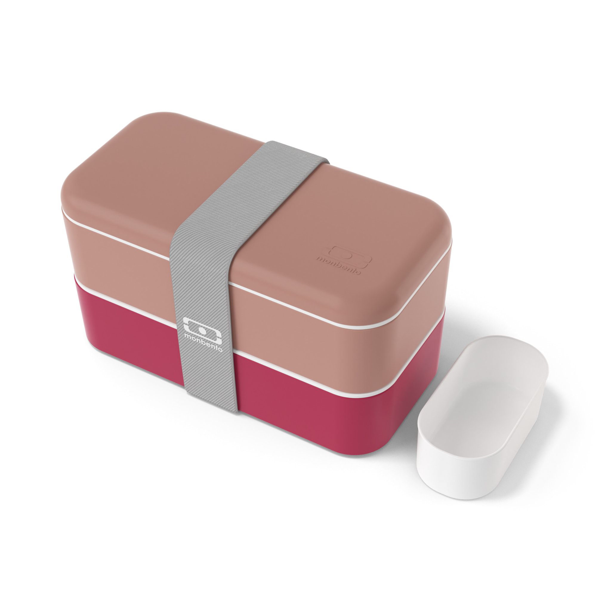 Lunch box 2 compartiments Original 1L Made in France rose Moka / rose Magnolia