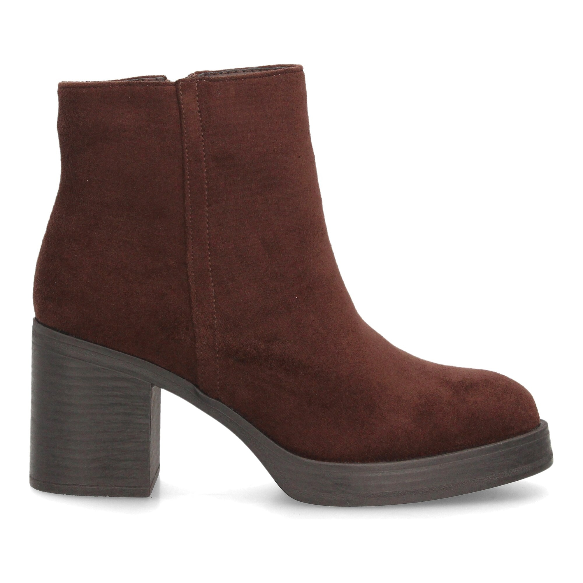 Botines mujer con tacon ancho estampado liso para mujer.