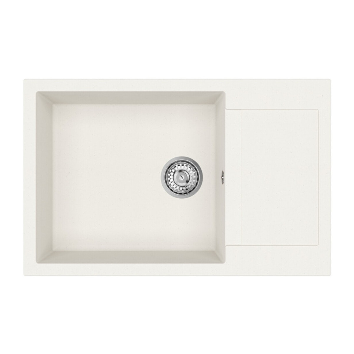 78x50 cm évier avec égouttoir réversible en Granite, à encastrer, blanc (SATSINKGQT105W)