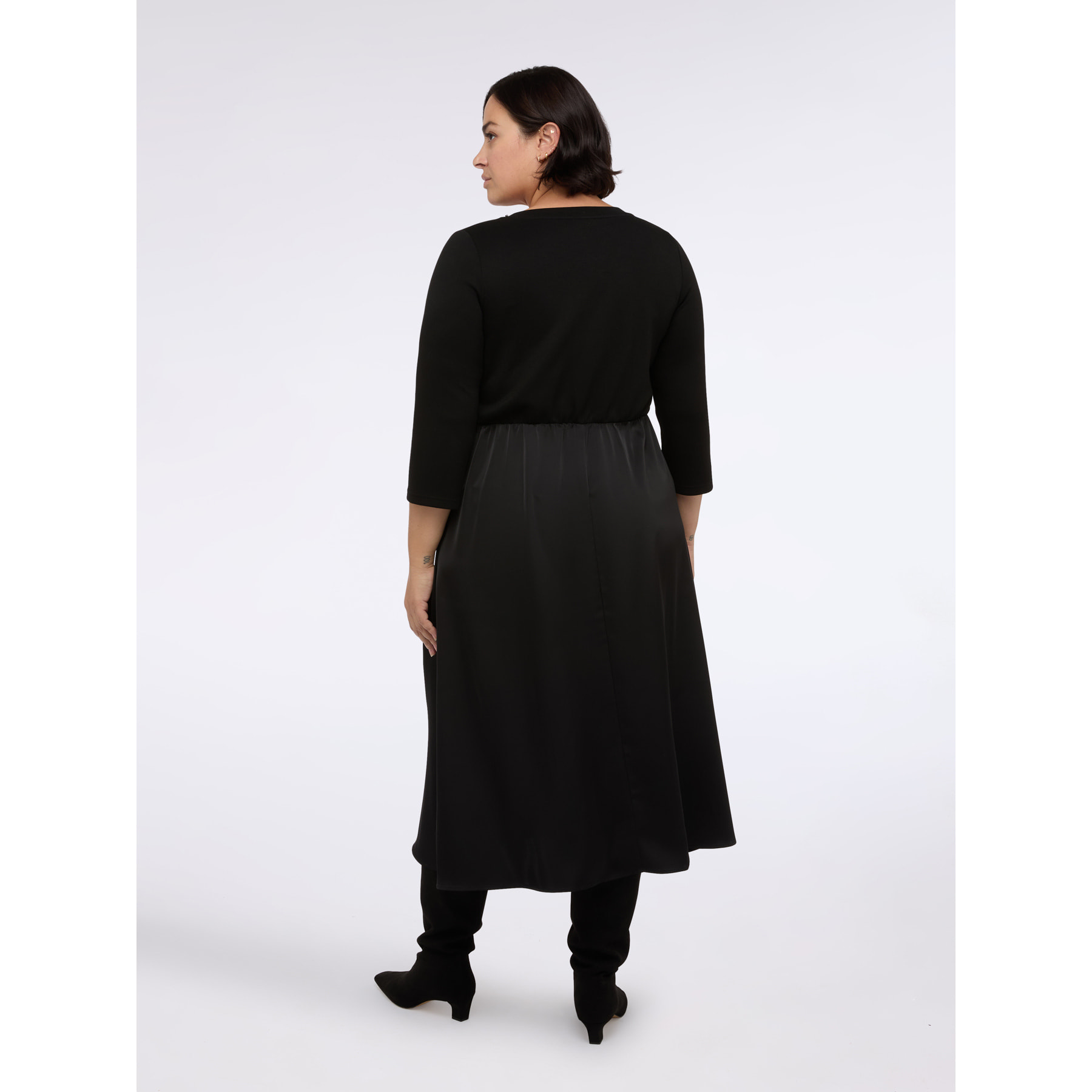 Fiorella Rubino - Vestito PRETTY ibrido con scollo a V - Nero