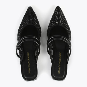 Scarpa slingback realizzata in mesh con strass