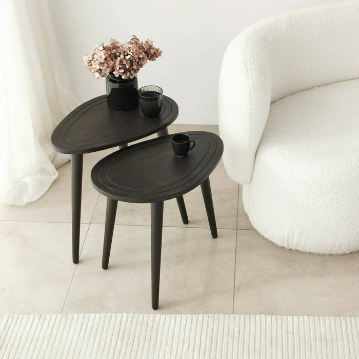 Tavolino da salotto Janequeo, Tavolo basso da caffè, Portariviste per divano, Ripiano da soggiorno, 50x33h52 cm, Antracite