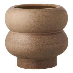 Vaso portavaso in ceramica marrone con forma organica ø19x17,5 cm