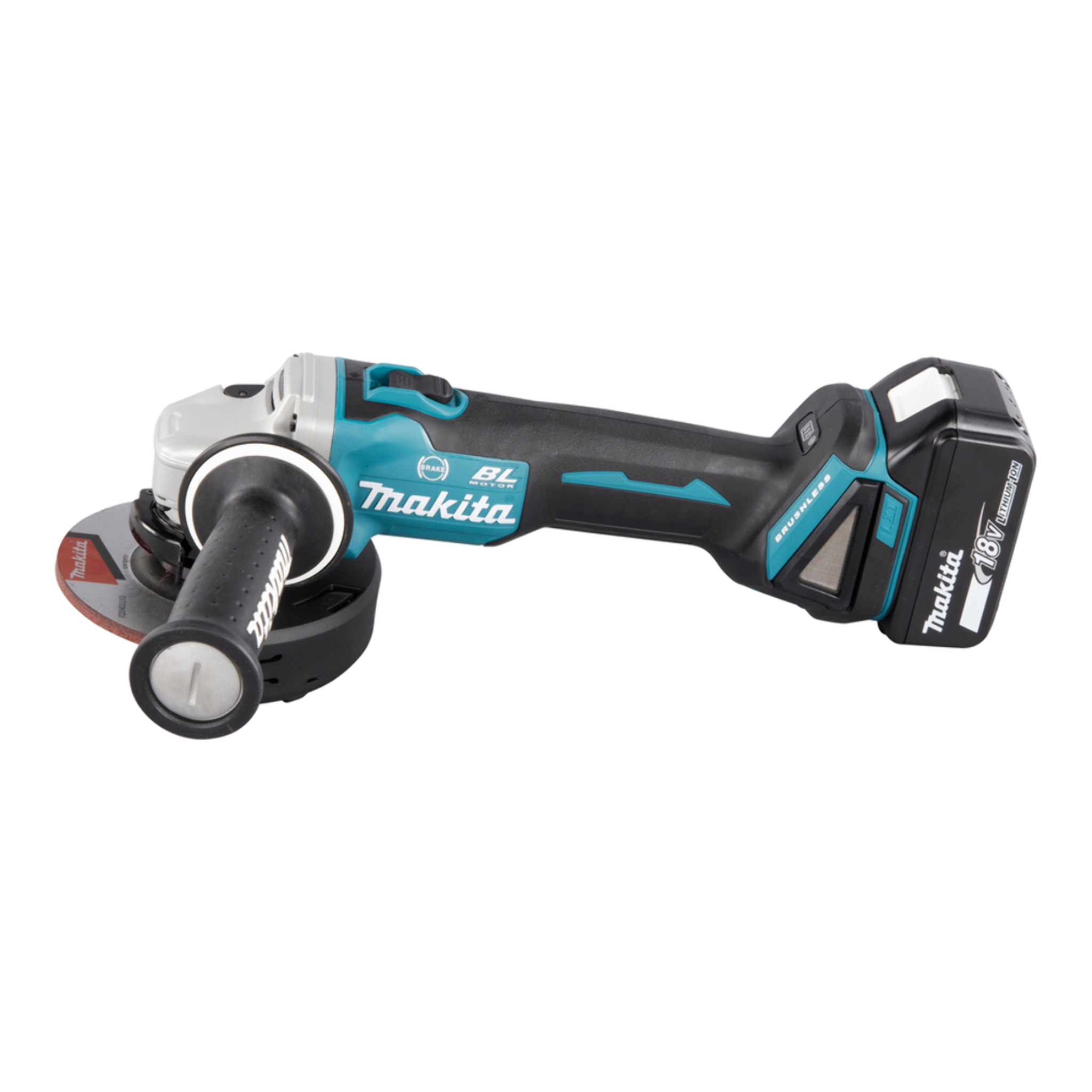MAKITA Amoladora 18V Li-Ion 5.0 Ah Ø125mm - 2 baterías, cargador, en caja - DGA506RTJ