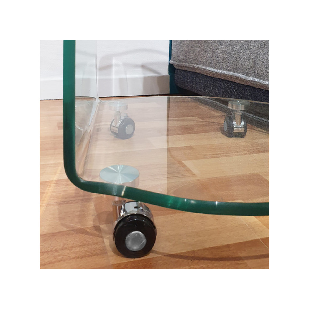 Bout de canapé rond en verre trempé - BENT
