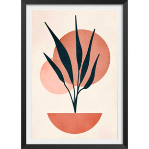 Affiche fleurs Copenhagen deco Affiche + cadre en bois - Noir