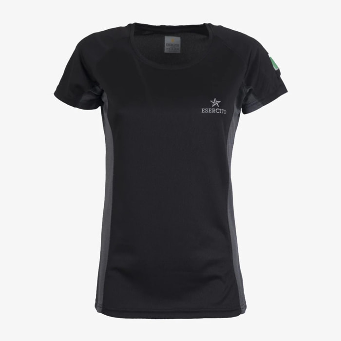 T-shirt Esercito a maniche corte sport nera donna