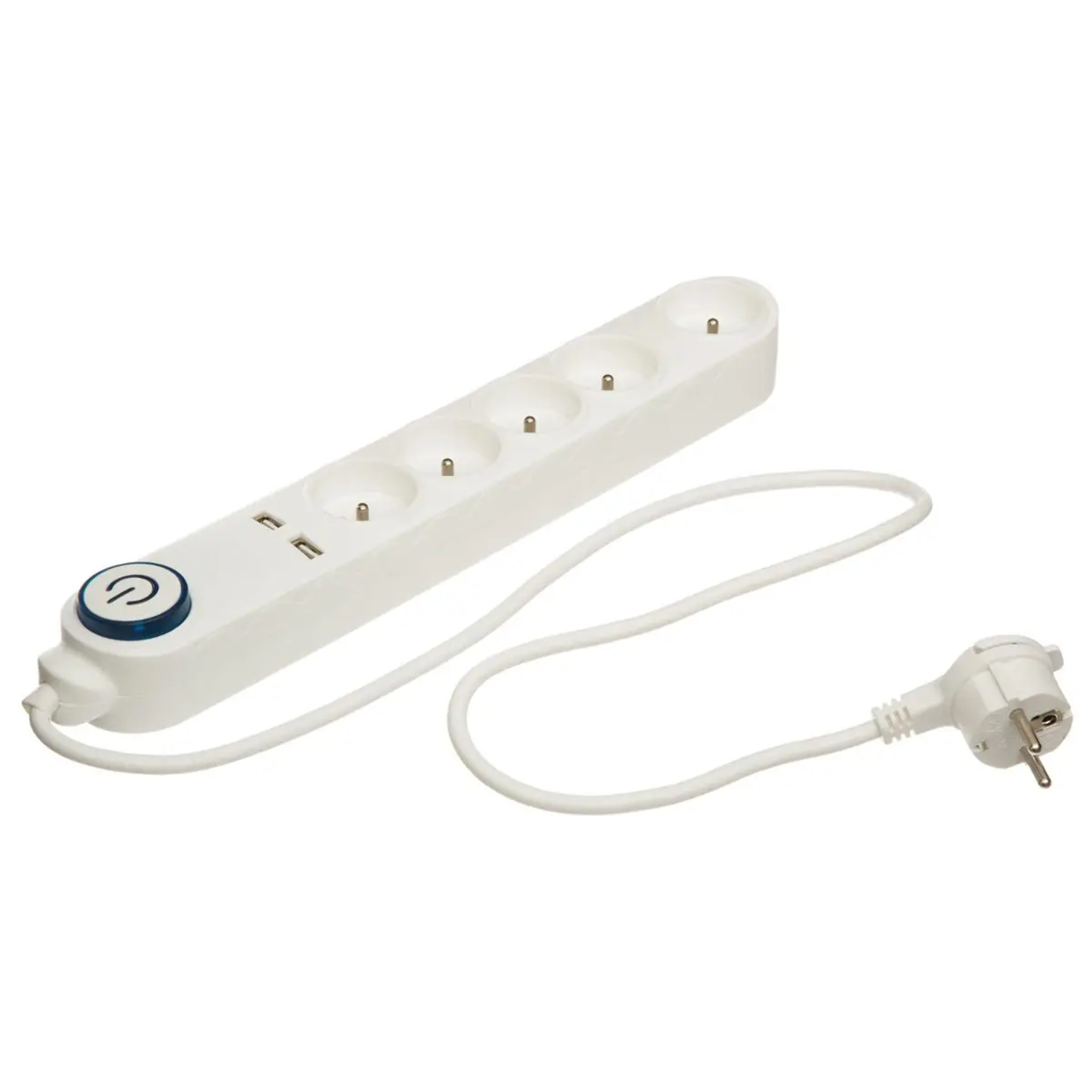 Multiprise 5 prises avec terre et 2 prises USB
