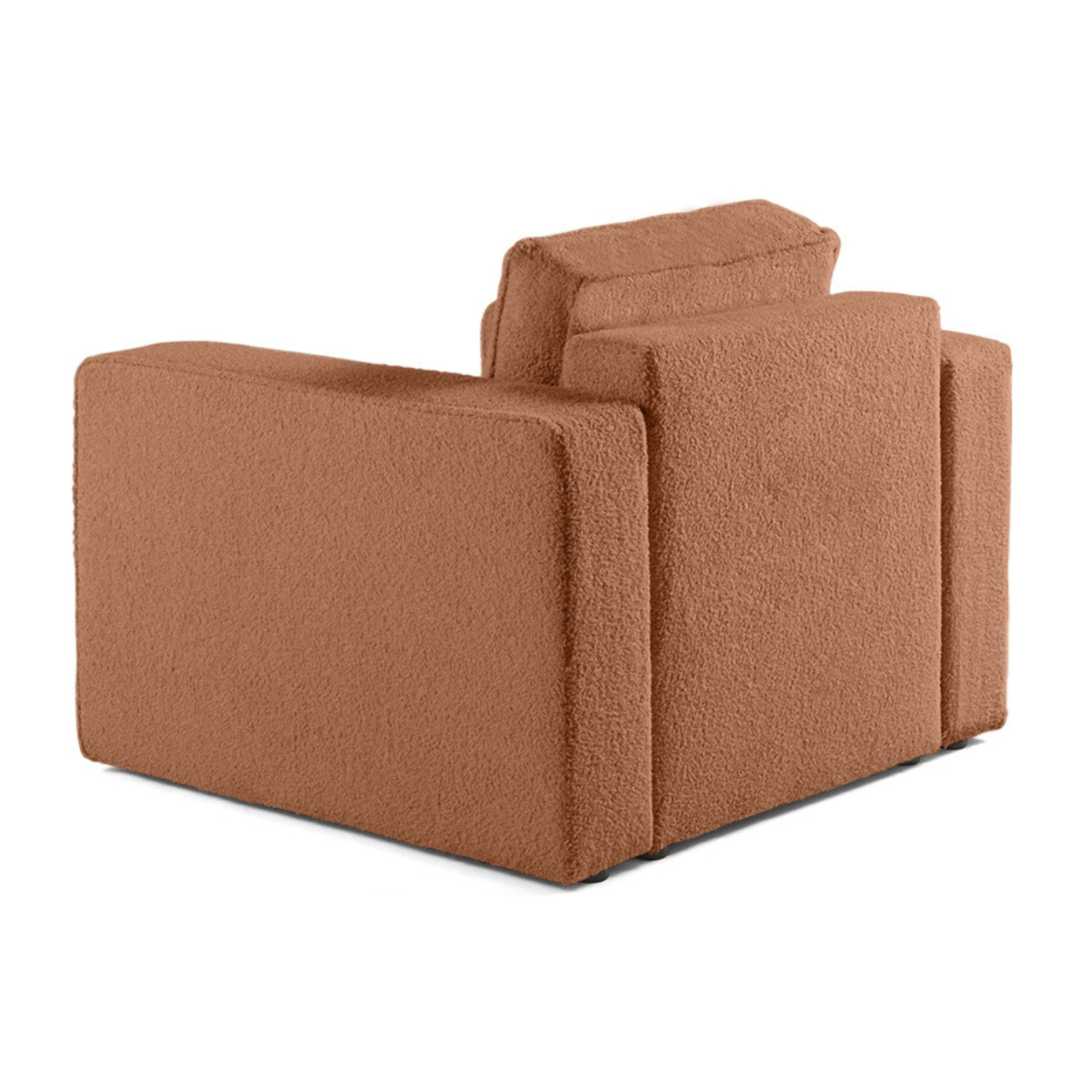 Topaze - fauteuil - en tissu bouclette - Terracotta