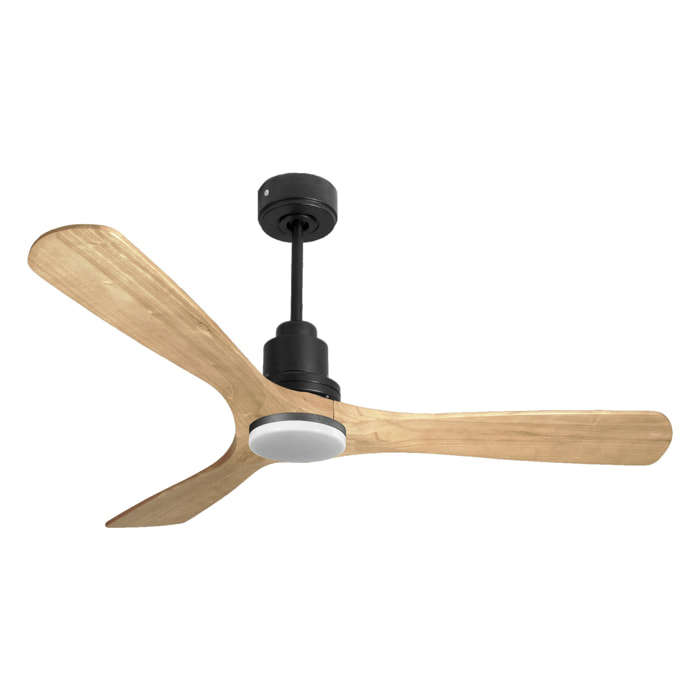 Ventilateur de plafond Réversible  Thermostat Dimmable Wifi Moteur à courant continu Toits en pente Télécommande Lumière à trois tons Hypersilence Mémoire