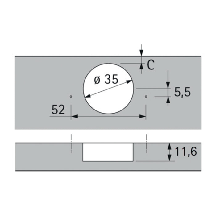 Charnière grand angle Sensys - Sans amortissement - porte 15 A 32 mm en applique à visser - HETTICH - 9099660