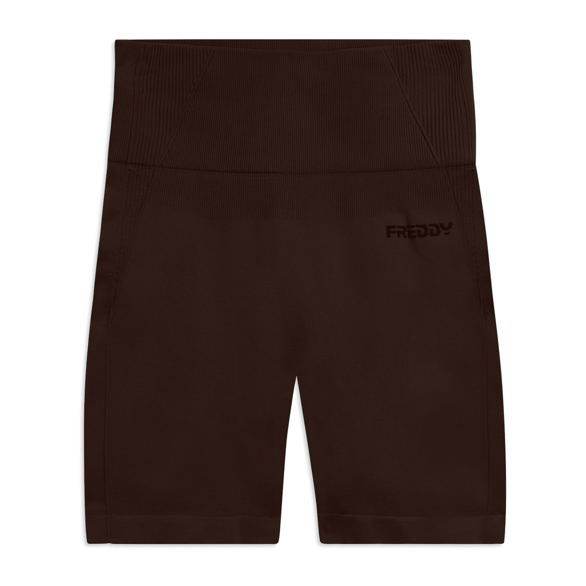 Leggings Corti Seamless con Vita Alta e Inserti in Costina