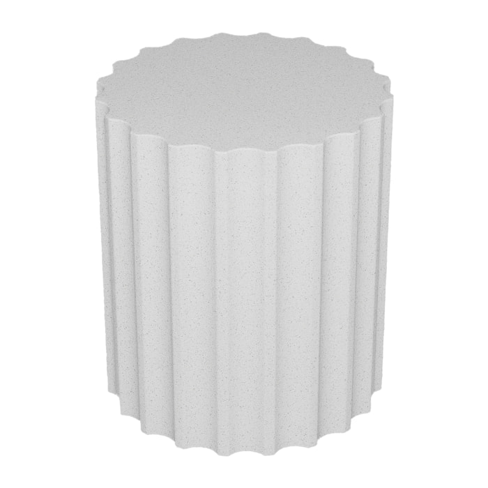 Eglantine – Table d’appoint blanche mouchetée en magnésie