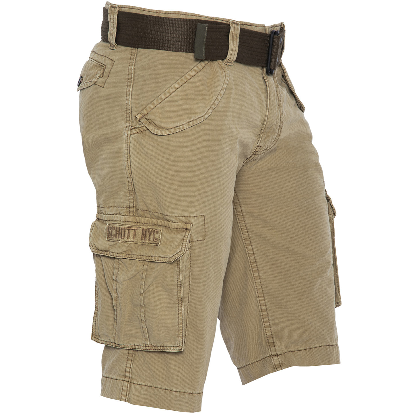 BERMUDA ARMY MULTIPOCKET CON CINTURA SCHOTT BEIGE