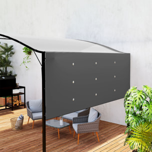 Pergola tonnelle de jardin avec auvent réglable métal époxy polyester haute densité anthracite