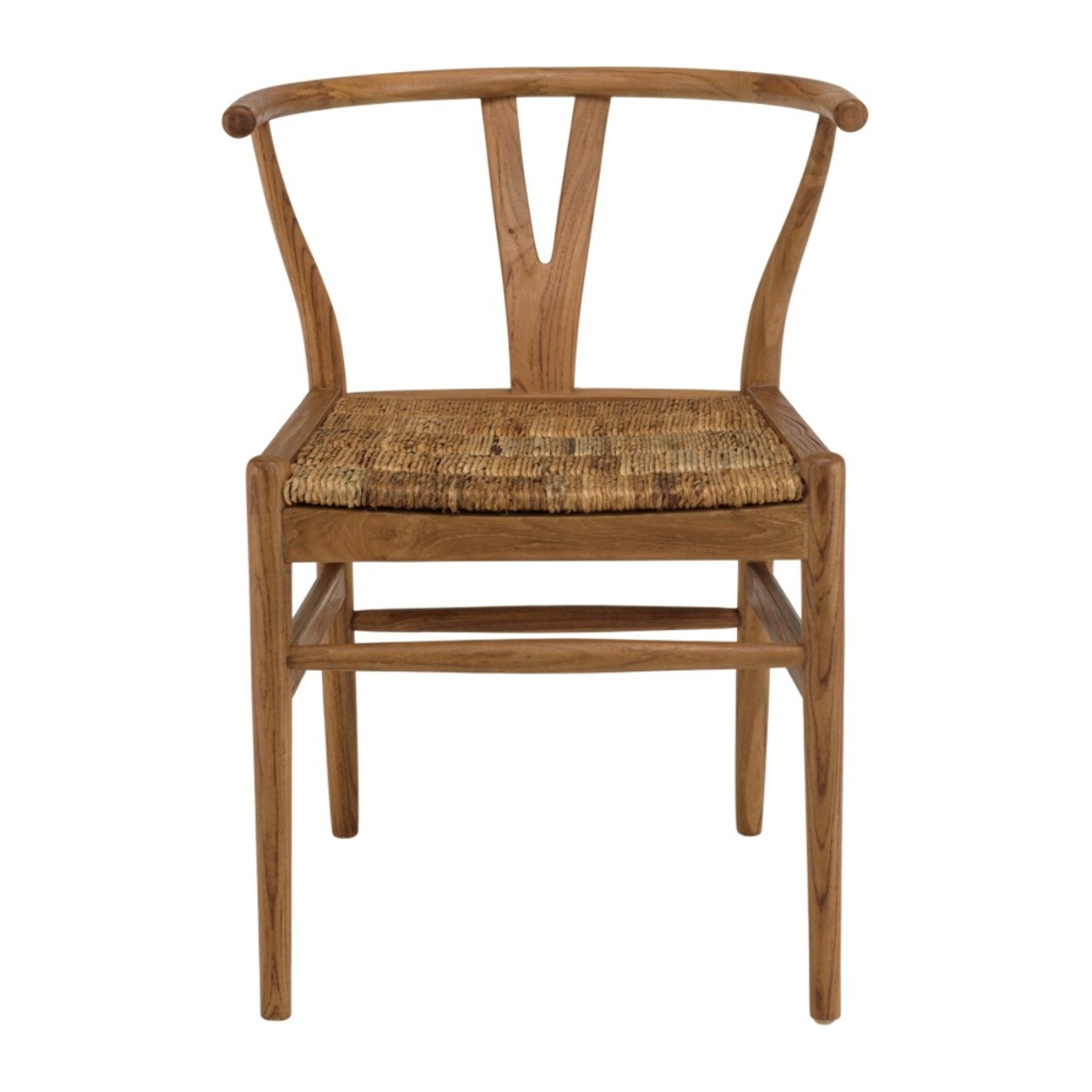 SIXTINE - Chaise marron en bois de teck recyclé dossier arrondi