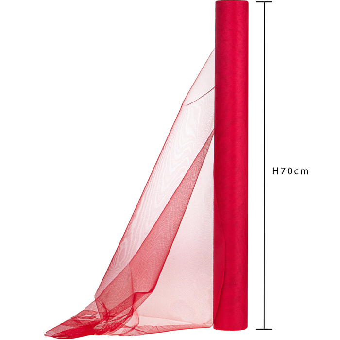 Bobina Tulle 75 Cm 20 Mt - Pezzi 2 - 5X20X5cm - Colore: Rosso - Bianchi Dino - Decorazioni Varie