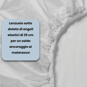 LENZUOLO SOTTO CON ANGOLI MAX COLOR, 100% COTONE MADE IN ITALY - PIAZZA E MEZZA