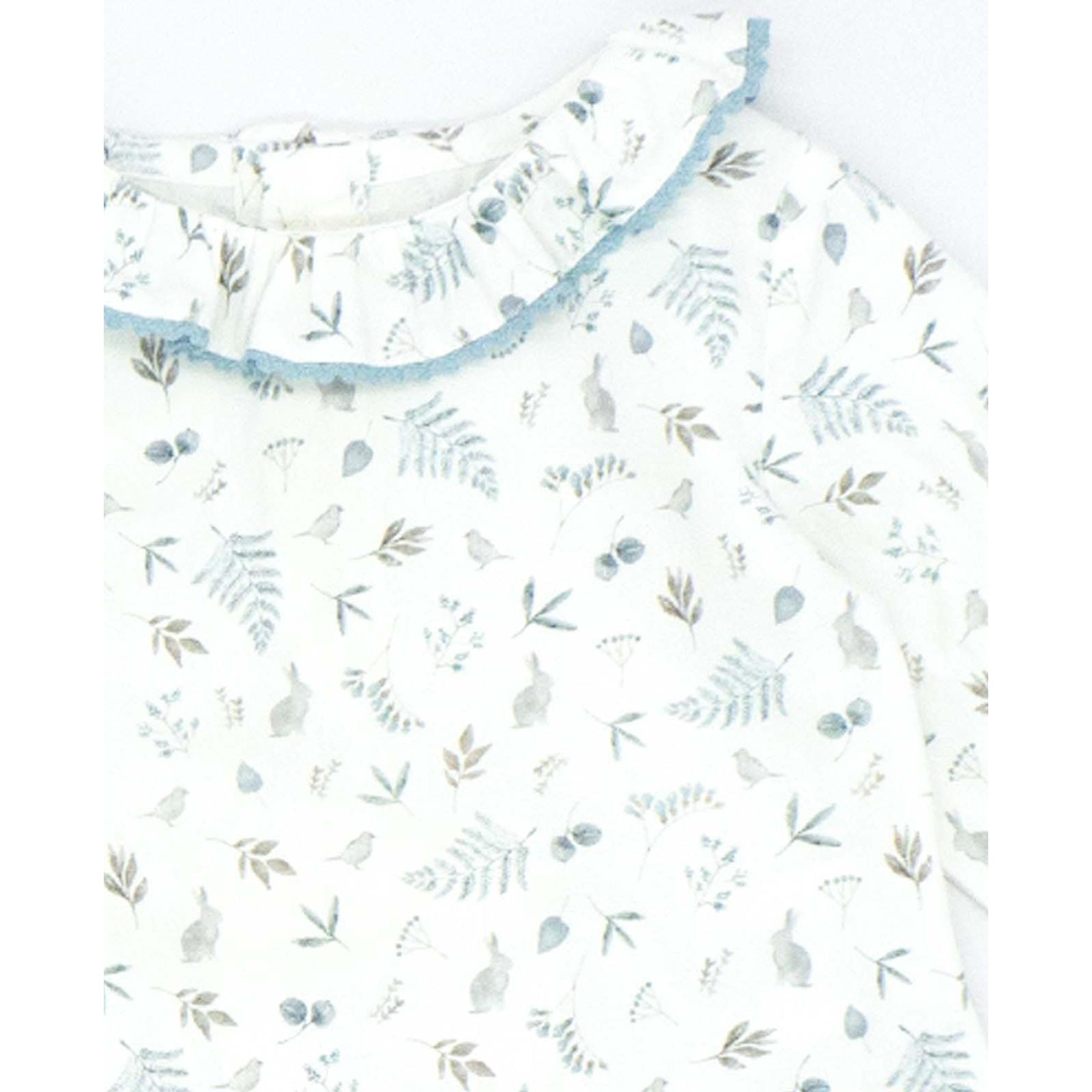 Camisa viella pajaritos azul y blanco