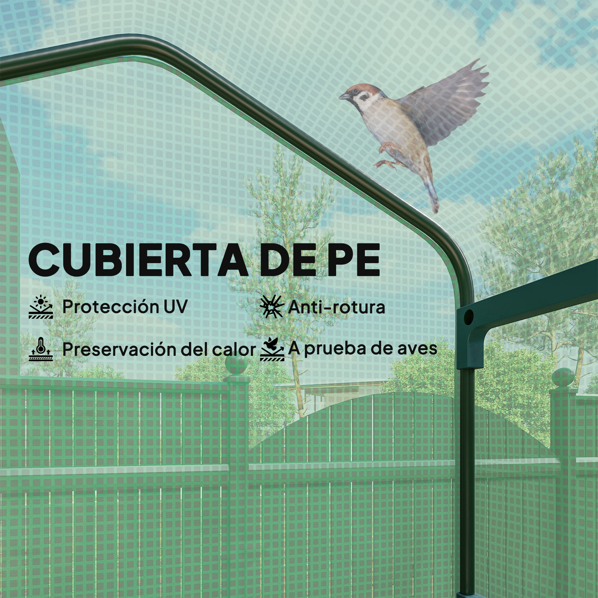 Invernadero de Exterior con 4 Estantes y Ruedas, Invernadero de Jardín con Puerta Enrollable, Marco de Acero y Cubierta PE 140g/ãŽ¡ Anti-UV, Impermeable para Terraza, Patio, 69x50x165 cm, Verde