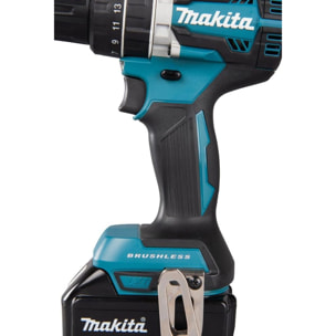 Perceuse visseuse à percussion 18 V Ø 13 mm MAKITA - avec 2 batteries 18V 5.0Ah - chargeur - MakPac - DHP484RTJ