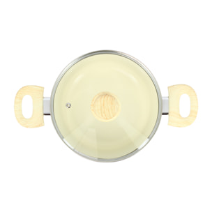 Faitout en revêtement céramique 20cm crème - tous feux COLORAMA