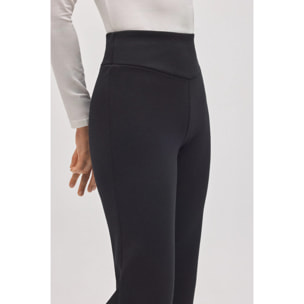 Comodi leggings termici svasati in peluche nero