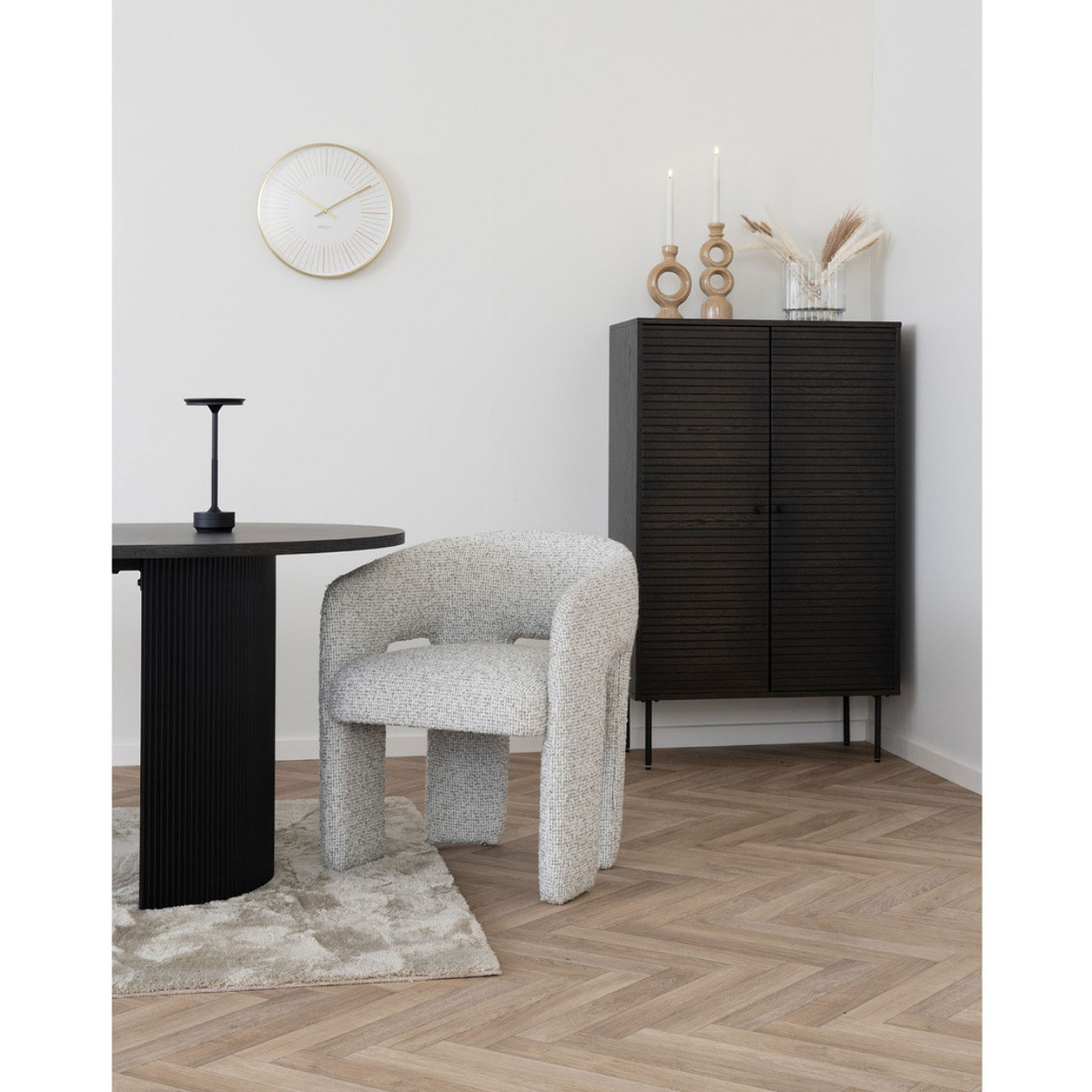 Lampada da tavolo Lyneham ricaricabile in alluminio nero