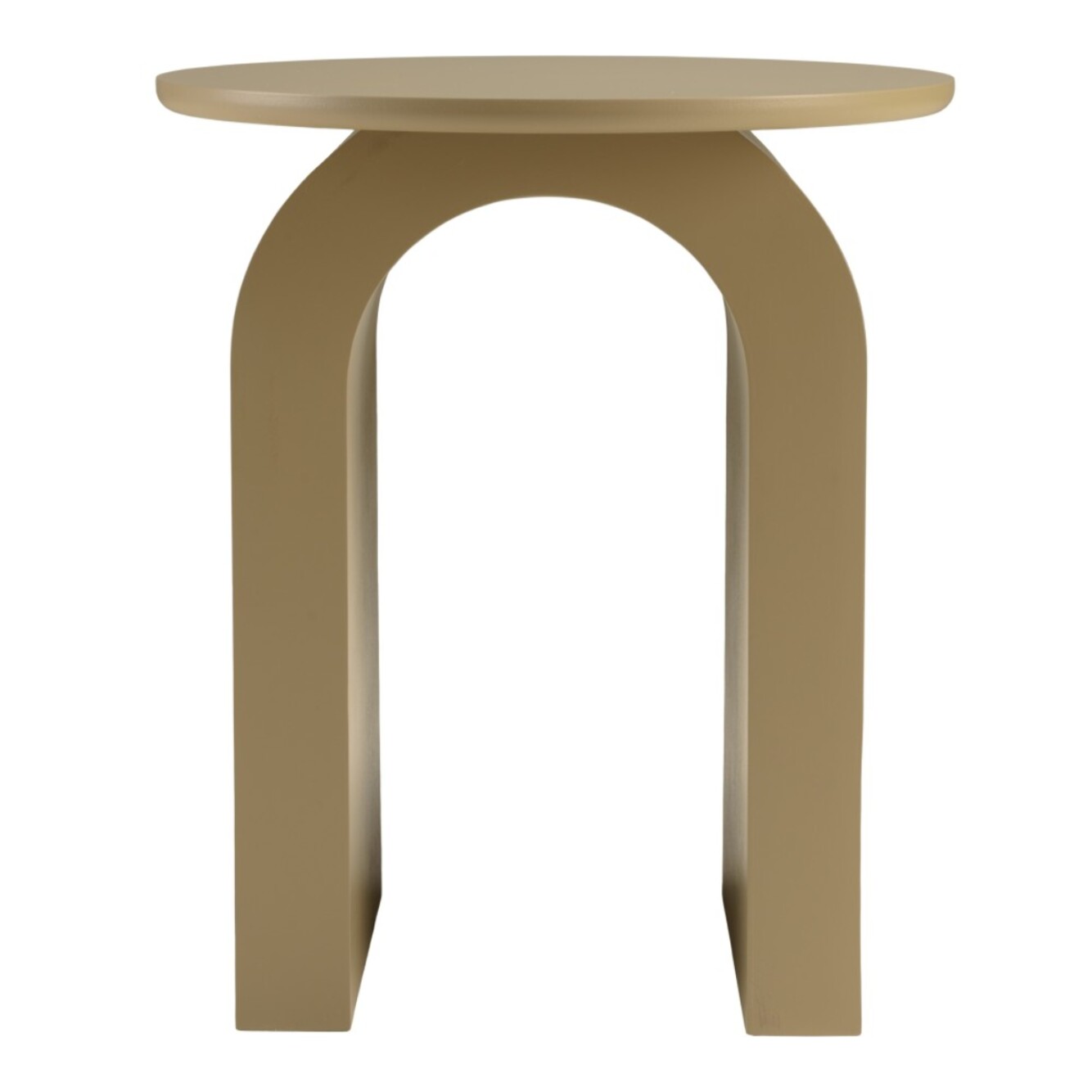 AGATHE - Table d'appoint ronde en bois laqué taupe D40cm